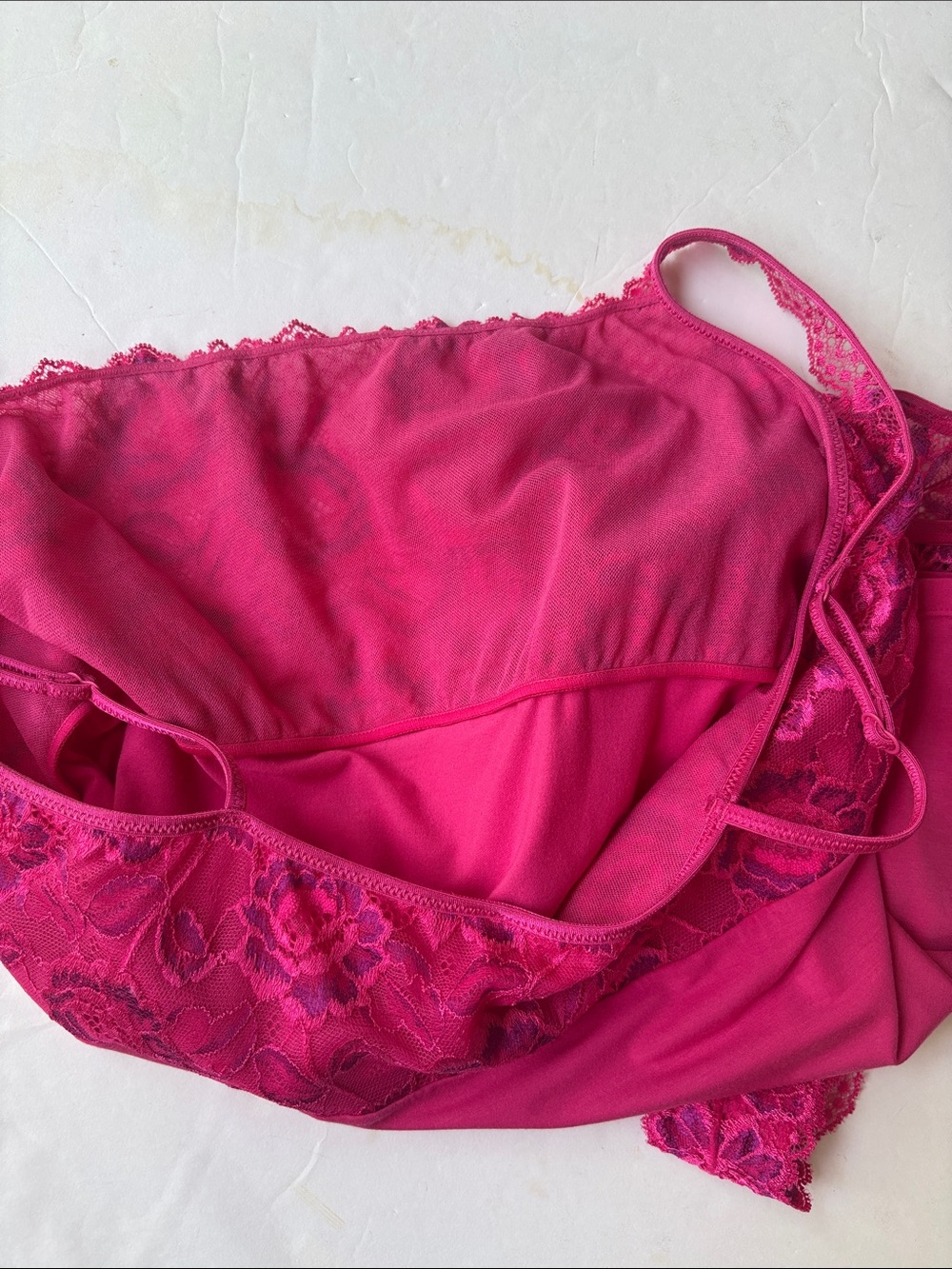 Vintage Y2K Pink Camisole Panty Set Lace Modal Barbie Sexy Milkmaid Babydoll XL - Picture 8 of 17